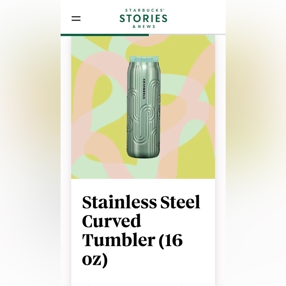 Starbucks 2024 Spring Easter SS Curved Hot Tumbler Seafoam Green. NWT. Classy - Picture 10 of 10